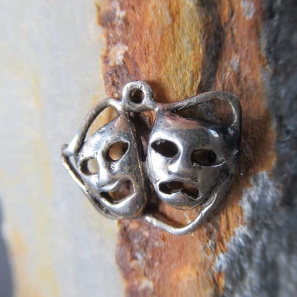 Sterling Silver Sock and Buskin Charm Theater Mask - Picture 4 of 7